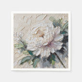 Serviette En Papier Peony blanc Impasto Art (Devant)