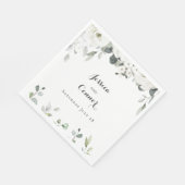 Serviette En Papier Peony blanc Mariage de verdure (Coin)
