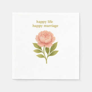 Serviette En Papier Peony — Bonne vie, mariage heureux