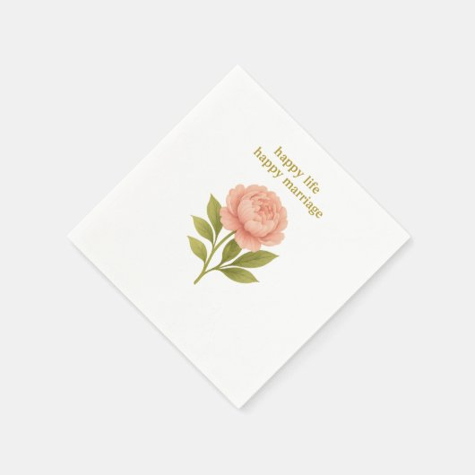 Serviette En Papier Peony — Bonne vie, mariage heureux (Coin)