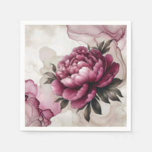 Serviette En Papier Peony rose Abstrait