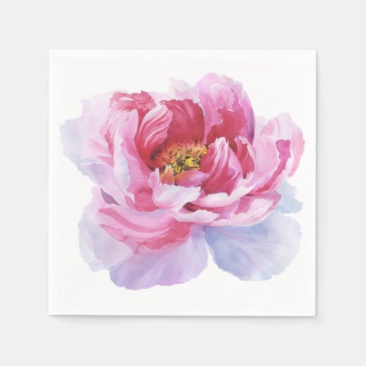 Serviette En Papier Peony rose Aquarelle Livre blanc Naples (Devant)
