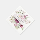 Serviette En Papier Peonys Bourgogne rose Floral Mariage romantique (Coin)