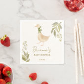 Serviette En Papier Pépinière d'oie rimes baby shower monogrammé (En situation)
