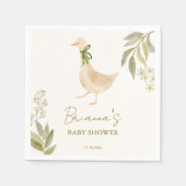 Serviette En Papier Pépinière d'oie rimes baby shower monogrammé (Devant)