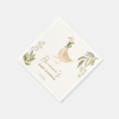 Serviette En Papier Pépinière d'oie rimes baby shower monogrammé (Coin)