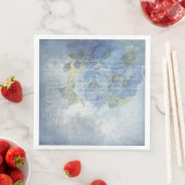 Serviette En Papier Pépites d'aquarelle bleu Floral (En situation)