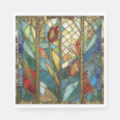 Serviette En Papier Pépites en chef rouges en verre tendu au lever du (Devant)