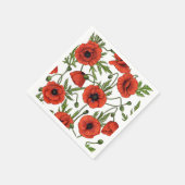 Serviette En Papier Pépites, rouge et vert sur blanc (Coin)