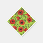 Serviette En Papier Pépites, rouge et vert sur le vert citron (Coin)