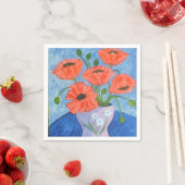 Serviette En Papier Pépites Rouges Dans Les Serviettes De Vase (En situation)