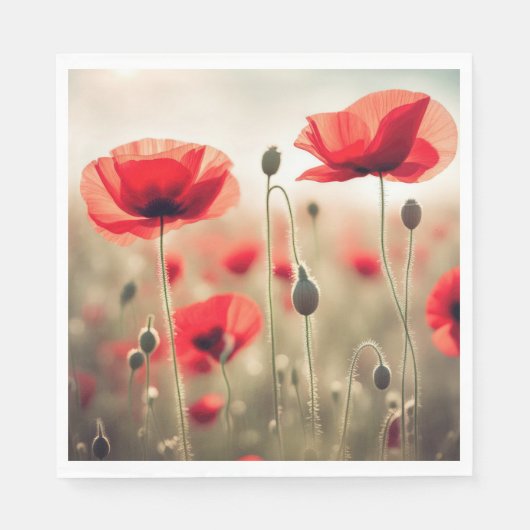 Serviette En Papier Pépites rouges dans un champ (Devant)
