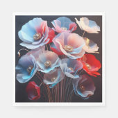 Serviette En Papier Pépites Translucides Sur Noir (Devant)