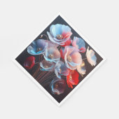 Serviette En Papier Pépites Translucides Sur Noir (Coin)