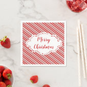 Serviette En Papier Peppermint candy stripe personalized (En situation)