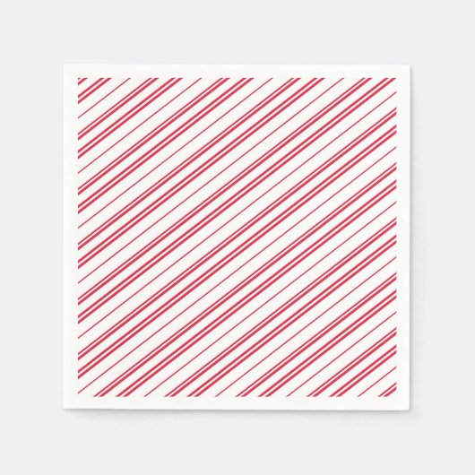 Serviette En Papier Peppermint Christmas Candy Cane Stripes (Devant)