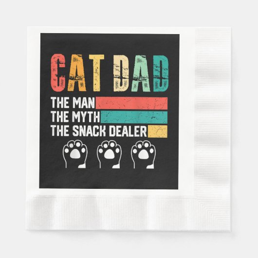 Serviette En Papier Père Day Chat papa (Devant)