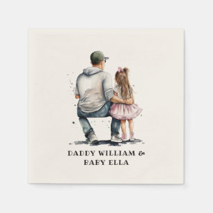 Serviette En Papier Père et fille personnalisés (3)