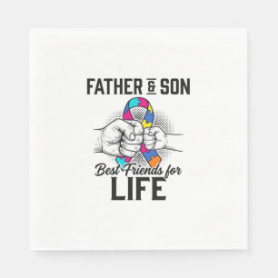 Serviette En Papier Père et Fils Meilleurs Amis pour la Vie Puzzle Rub