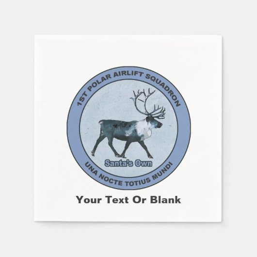Serviette En Papier Père Noël 1er Polar Airlift Sqdn - Subduit (Devant)