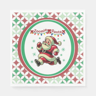 Serviette En Papier Père Noël à fond de train Noël