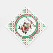 Serviette En Papier Père Noël à fond de train Noël (Coin)