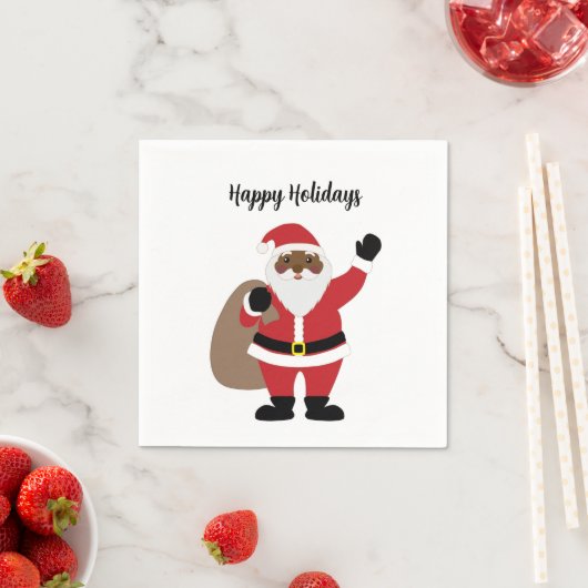 Serviette En Papier Père Noël afro-américaine (En situation)