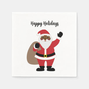 Serviette En Papier Père Noël afro-américaine