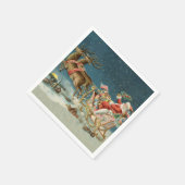 Serviette En Papier Père Noël Antique Sleigh Reindeer (Coin)