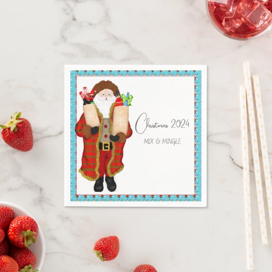 Serviette En Papier Père Noël Apporte Noël Liquor (En situation)