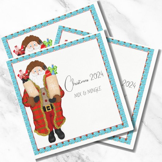 Serviette En Papier Père Noël Apporte Noël Liquor