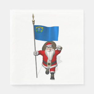 Serviette En Papier Père Noël Avec Drapeau Du Nevada