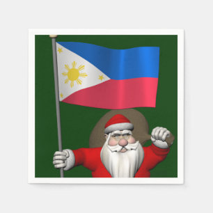 Serviette En Papier Père Noël Avec L'Enseigne Des Philippines