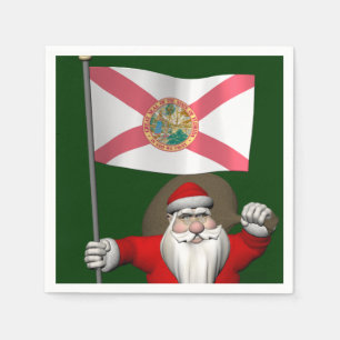 Serviette En Papier Père Noël Avec L'Ensigne De Floride
