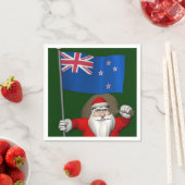 Serviette En Papier Père Noël Avec L'Ensigne De Nouvelle-Zélande (En situation)