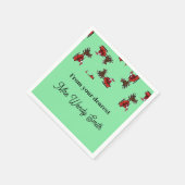 Serviette En Papier Père Noël avec sly sur vert (Coin)