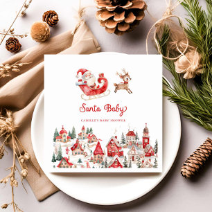 Serviette En Papier Père Noël Baby Christmas Baby shower