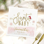 Serviette En Papier Père Noël Baby Christmas Girl Baby shower<br><div class="desc">Calligraphie adorable avec des flocons de neige,  invitation à la douche pour bébé sur le thème de l'hiver. Facile à personnaliser avec vos détails. Vérifiez la collection pour rechercher les éléments correspondants comme cartes de boîtier.</div>