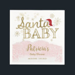 Serviette En Papier Père Noël Baby Christmas Girl Baby shower serviett<br><div class="desc">Calligraphie adorable avec des flocons de neige,  invitation à la douche pour bébé sur le thème de l'hiver. Facile à personnaliser avec vos détails. Vérifiez la collection pour rechercher les éléments correspondants comme cartes de boîtier.</div>
