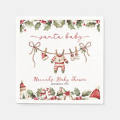 Serviette En Papier Père Noël Baby Clothesline Baby shower de Noël (Devant)