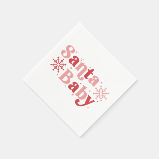 Serviette En Papier Père Noël Baby - Fun Holiday Typography Design (Coin)
