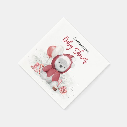 Serviette En Papier Père Noël Baby Polar Teddy Bear Noël (Coin)