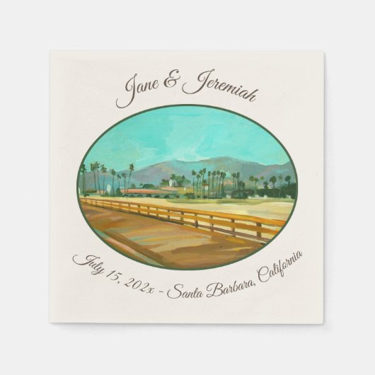 Serviette En Papier Père Noël Barbara, CA - Stearns Wharf (Devant)