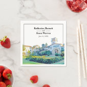 Serviette En Papier Père Noël Barbara Courthouse Mariage aquarelle (En situation)