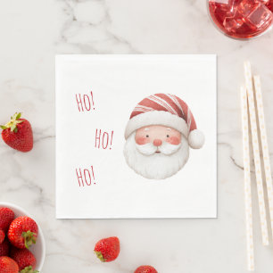 Serviette En Papier Père Noël blanc rouge! Ho! Ho! Ho!