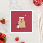 Serviette En Papier Père Noël Capybara Holiday Fun (En situation)