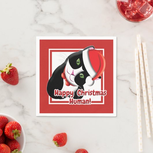 Serviette En Papier Père Noël Cat (En situation)