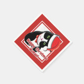 Serviette En Papier Père Noël Cat (Coin)