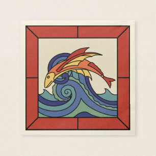 Serviette En Papier Père Noël Catalina Island Vintage Flying Fish Tile