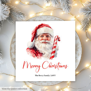 Serviette En Papier Père Noël chic classique aquarelle moderne vacance